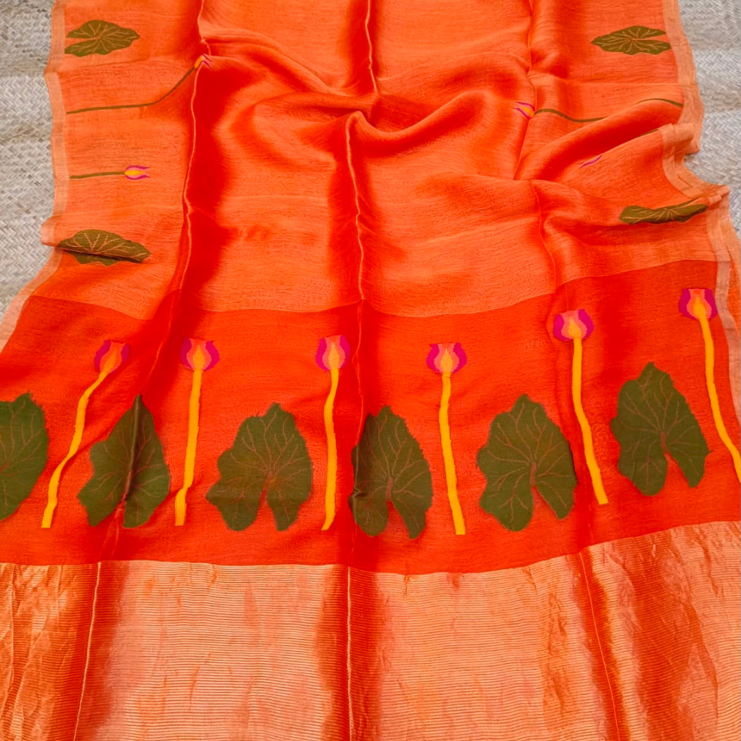 Silk linen sarees - Image 4