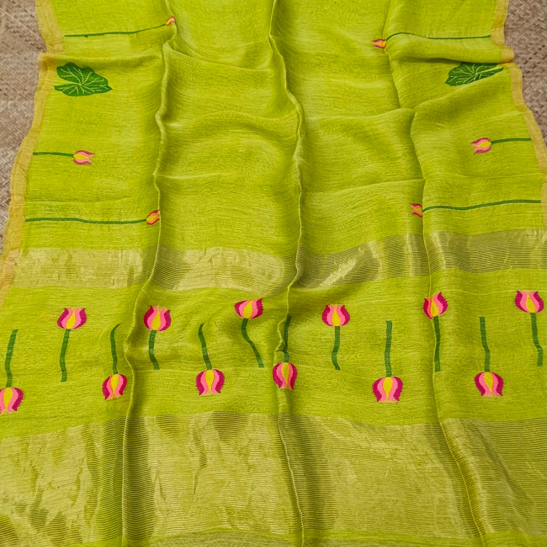 Silk linen sarees - Image 5