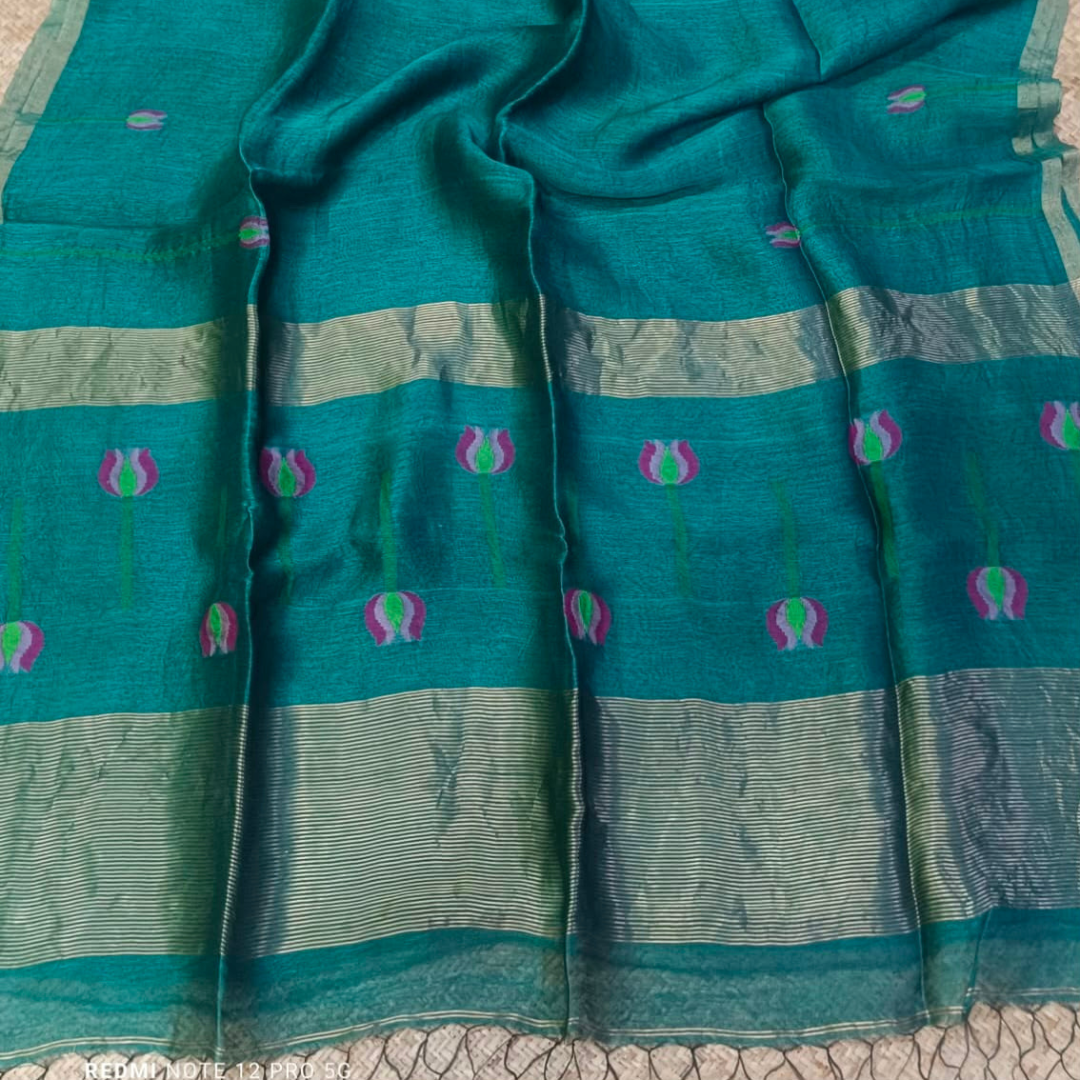 Silk linen sarees - Image 9