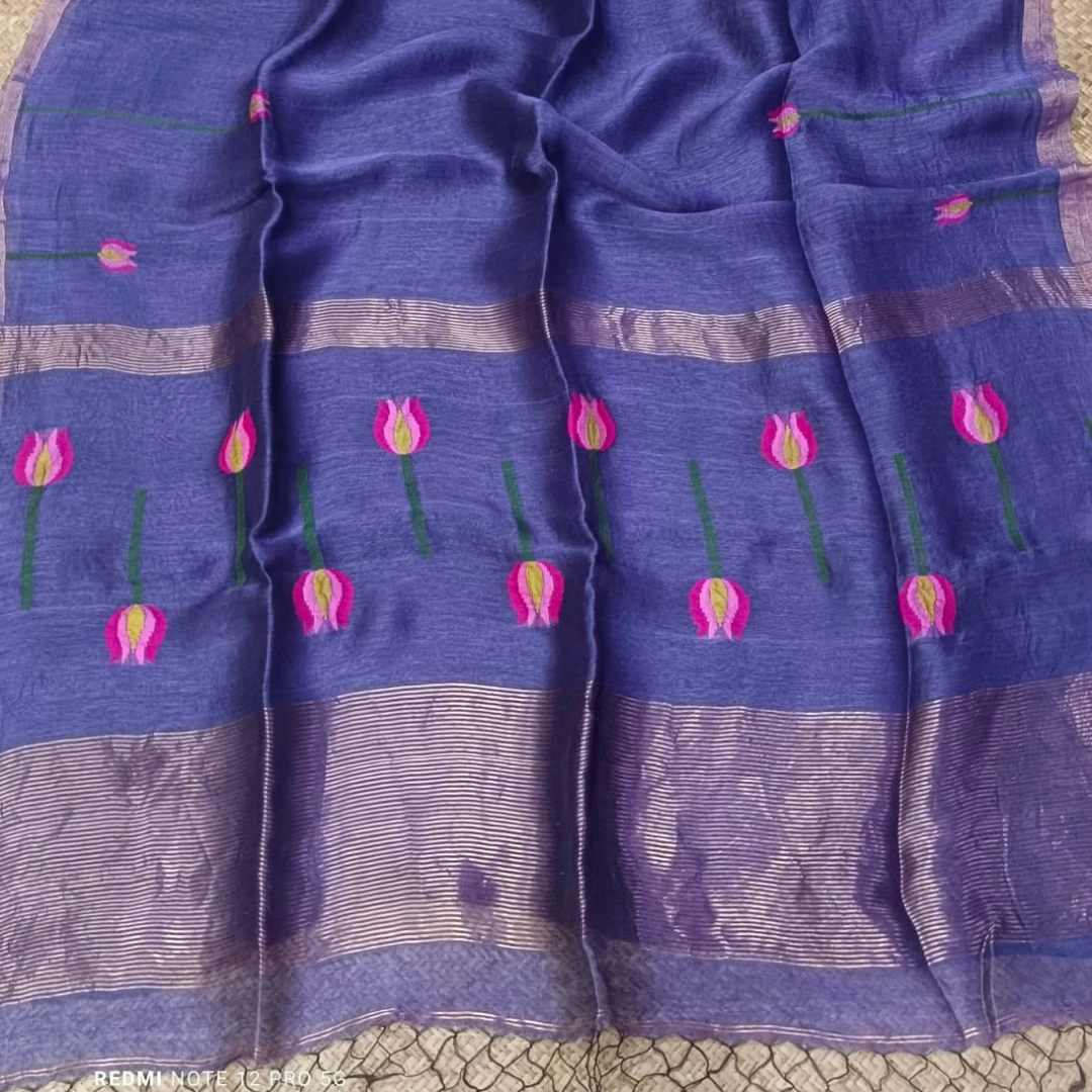 Silk linen sarees - Image 10