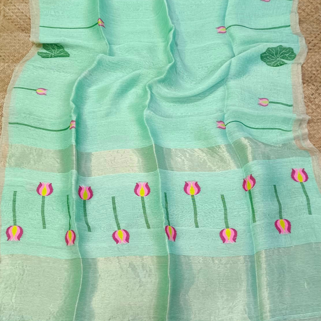 Silk linen sarees - Image 2